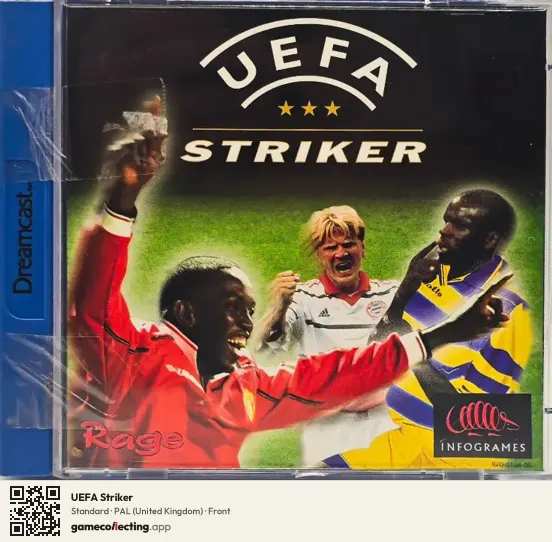 UEFA Striker Sega Dreamcast, United Kingdom box front