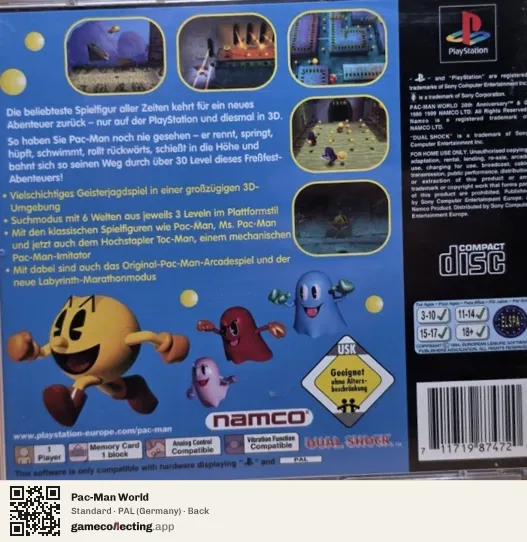 Pac-Man World PlayStation, Germany box back