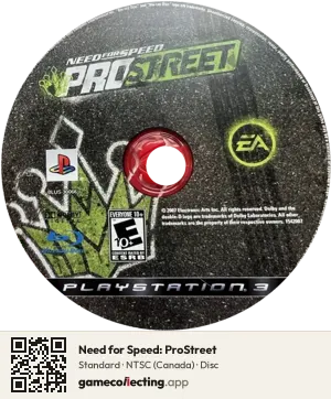 Need for Speed: ProStreet PlayStation 3, NTSC disc