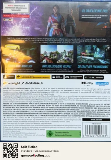 Split Fiction PlayStation 5, Germany box back