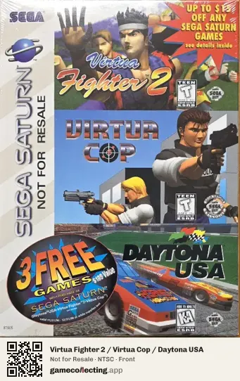 Virtua Fighter 2 / Virtua Cop / Daytona USA Sega Saturn, NTSC box front