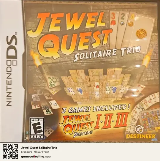 Jewel Quest Solitaire Trio Nintendo DS, NTSC box front