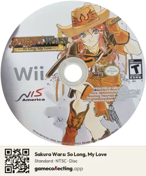 Sakura Wars: So Long, My Love Nintendo Wii, NTSC disc