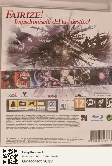 Fairy Fencer F PlayStation 3, Italy box back