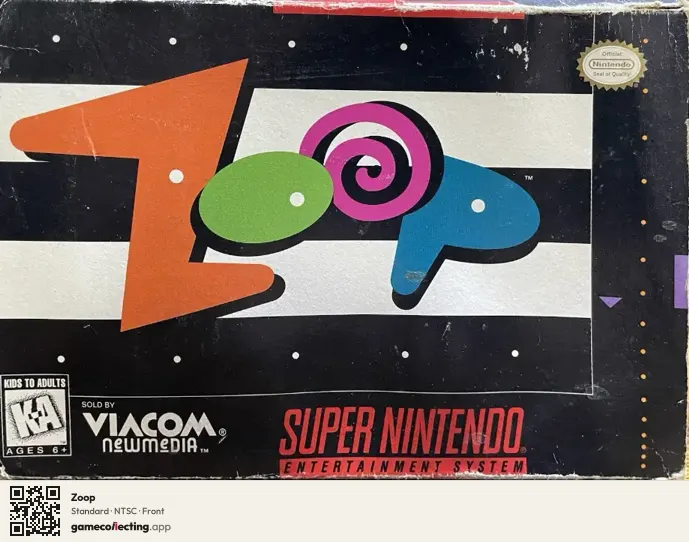Zoop Super Nintendo Entertainment System, NTSC box front