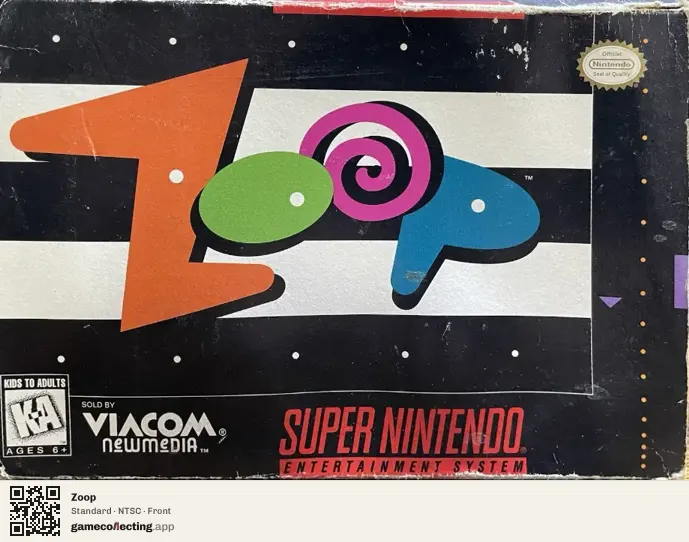 Zoop Super Nintendo Entertainment System, NTSC box front