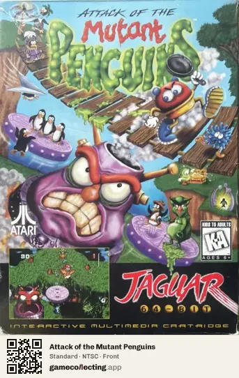 Attack of the Mutant Penguins Atari Jaguar, NTSC box front