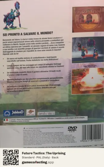 Future Tactics: The Uprising PlayStation 2, Italy box back