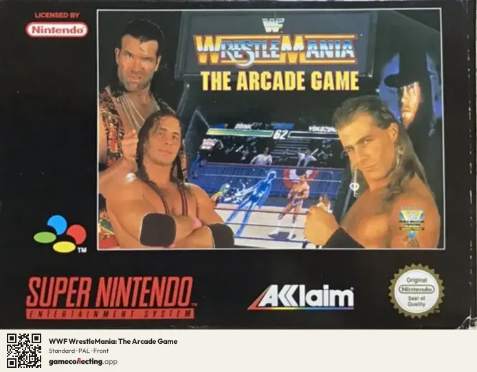 WWF WrestleMania: The Arcade Game Super Nintendo Entertainment System, PAL box front