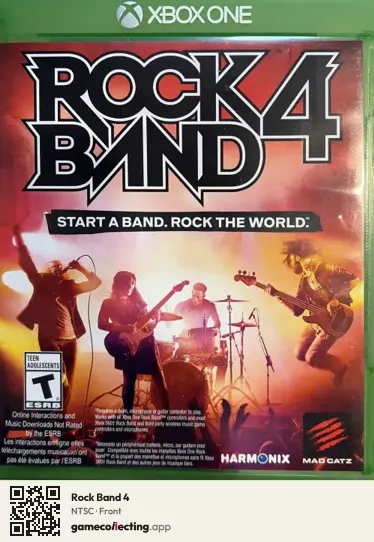 Rock Band 4 Xbox One, NTSC box front