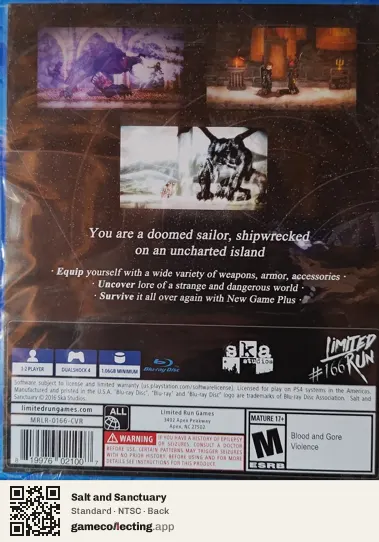 Salt and Sanctuary PlayStation 4, NTSC box back