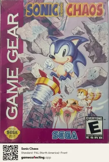 Sonic Chaos Sega Game Gear, North America box front