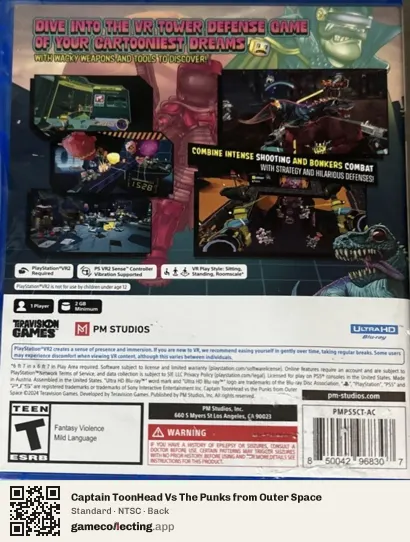 Captain ToonHead Vs The Punks from Outer Space PlayStation 5, NTSC box back