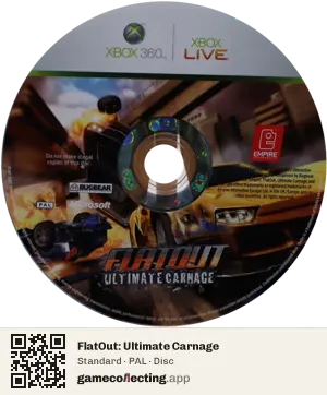 FlatOut: Ultimate Carnage Xbox 360, PAL disc