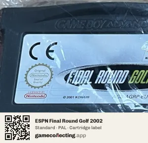 ESPN Final Round Golf 2002 Game Boy Advance, PAL cartridge label