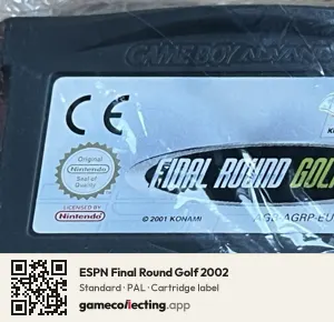 ESPN Final Round Golf 2002 Game Boy Advance, PAL cartridge label