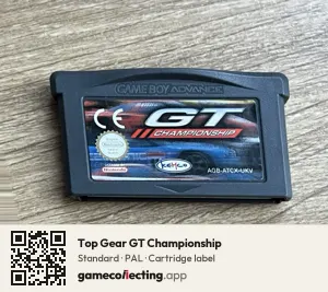 Top Gear GT Championship Game Boy Advance, PAL cartridge label