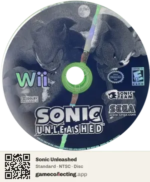 Sonic Unleashed Nintendo Wii, NTSC disc