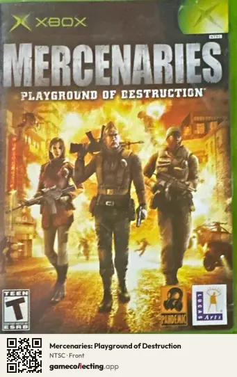 Mercenaries: Playground of Destruction Xbox, NTSC box front