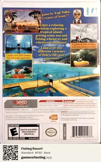 Fishing Resort Nintendo Wii, NTSC box back