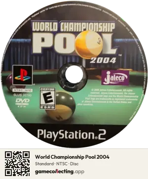 World Championship Pool 2004 PlayStation 2, NTSC disc