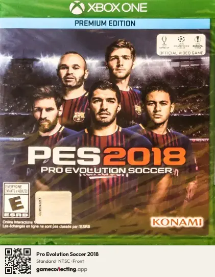 Pro Evolution Soccer 2018 Xbox One, NTSC box front