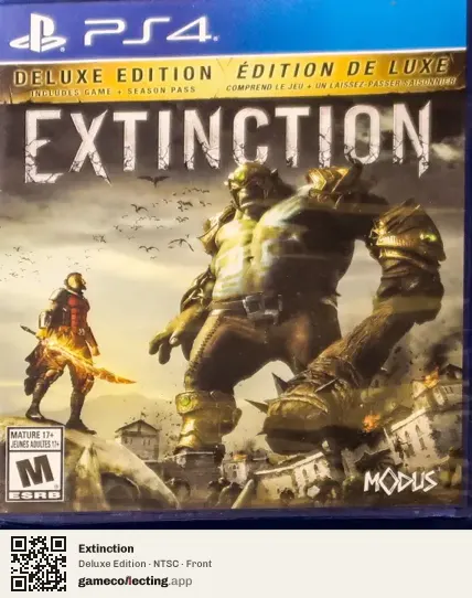 Extinction PlayStation 4, NTSC box front
