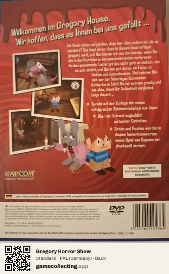 Gregory Horror Show PlayStation 2, Germany box back