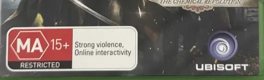 Assassin's Creed Unity, the Australian classification mark on its front