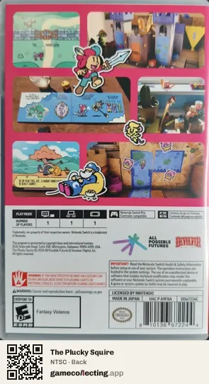 The Plucky Squire Nintendo Switch, NTSC box back