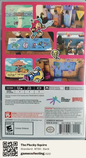 The Plucky Squire Nintendo Switch, NTSC box back