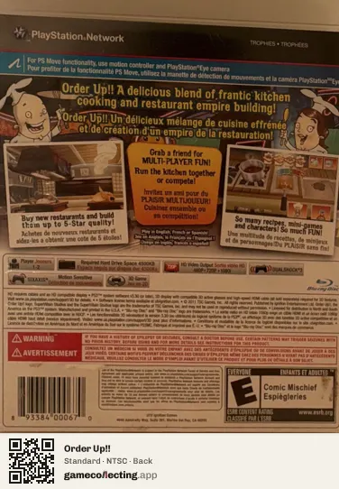 Order Up!! PlayStation 3, NTSC box back