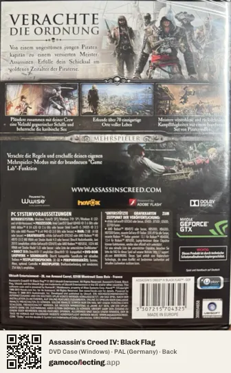 Assassin's Creed IV: Black Flag Computer, Germany box back