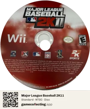 Major League Baseball 2K11 Nintendo Wii, NTSC disc