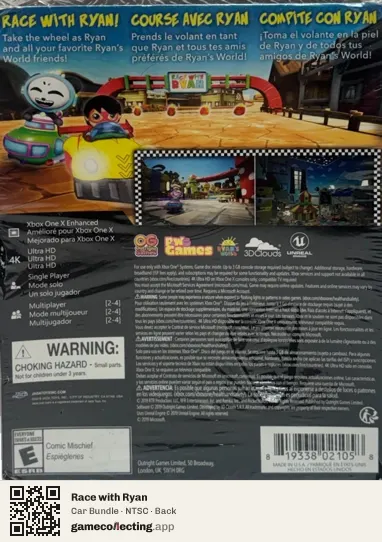 Race with Ryan Xbox One, NTSC box back