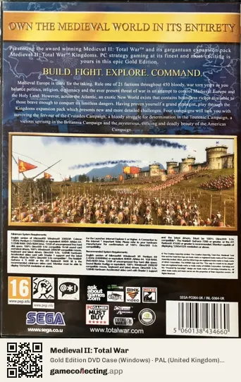 Medieval II: Total War Computer, United Kingdom box back