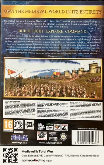 Medieval II: Total War Computer, United Kingdom box back