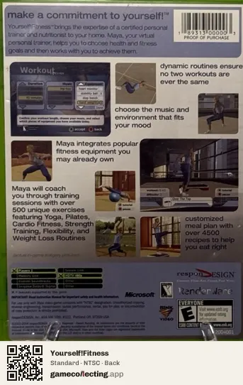 Yourself!Fitness Xbox, NTSC box back