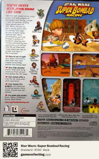 Star Wars: Super Bombad Racing PlayStation 2, NTSC box back