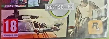 Grand Theft Auto: San Andreas, the PEGI square on its front