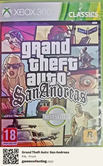 Grand Theft Auto: San Andreas Xbox 360, PAL box front