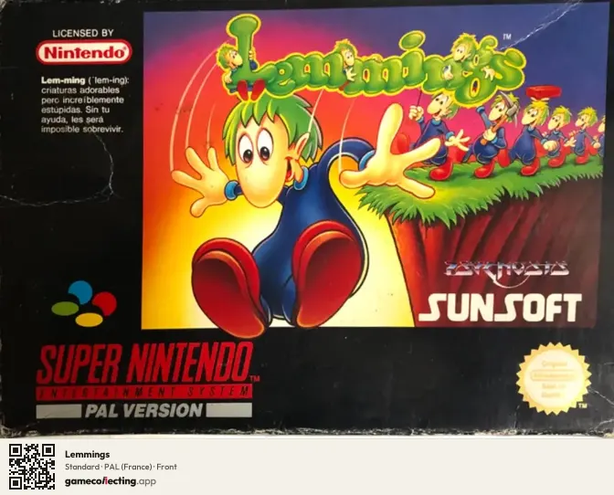 Lemmings Super Nintendo Entertainment System, France box front
