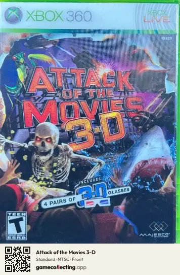 Attack of the Movies 3-D Xbox 360, NTSC box front