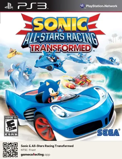 Sonic & All-Stars Racing Transformed PlayStation 3, NTSC box front