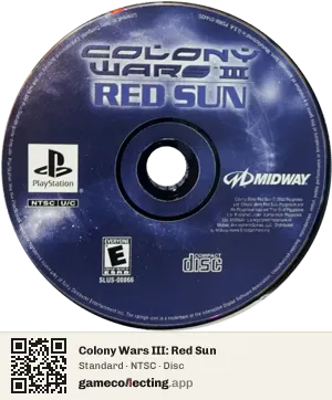 Colony Wars III: Red Sun PlayStation, NTSC disc