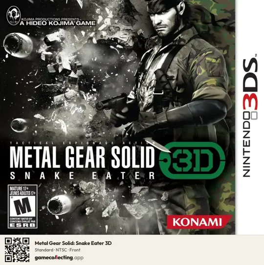 Metal Gear Solid: Snake Eater 3D Nintendo 3DS, NTSC box front