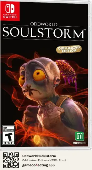 Oddworld: Soulstorm Nintendo Switch, NTSC box front