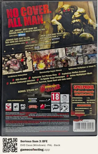 Serious Sam 3: BFE Computer, PAL box back