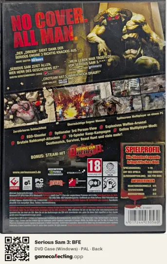 Serious Sam 3: BFE Computer, PAL box back