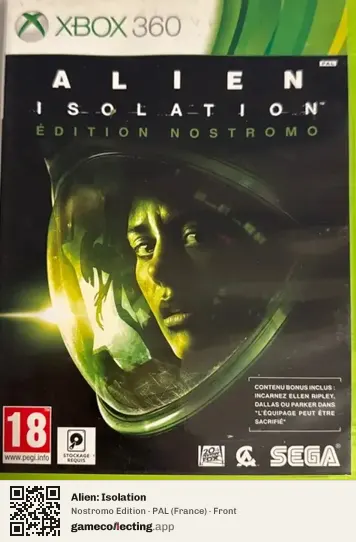 Alien: Isolation Xbox 360, France box front